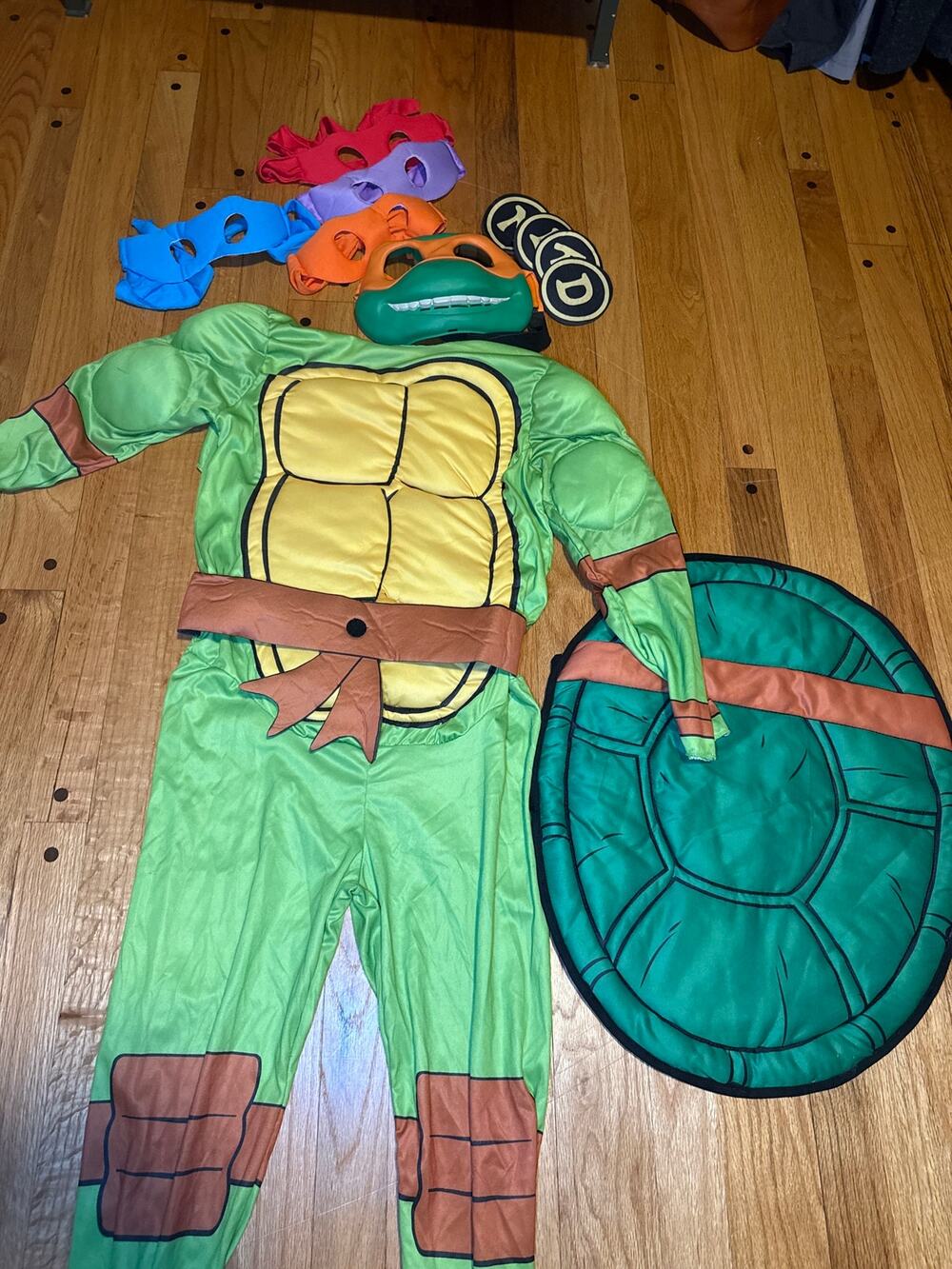 TMNT Ninja Turtles 4-in-1 Costume Kids L 10/12 Donatello Halloween